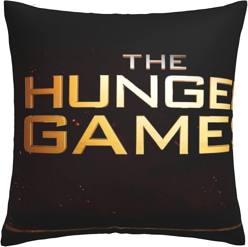 ハンガーゲームクッションカバー快適な枕カバースクエアスロー枕カバーソファベッドルームホームカーインビジブルジッパー付き18 x 18 I