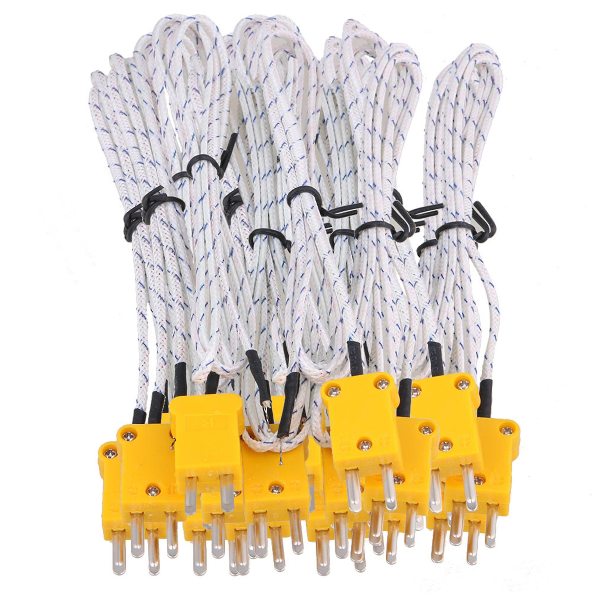 20 x Thermocouple 1 Meter Probe Sensors K Type Mini-Connector Fiberglass Cable