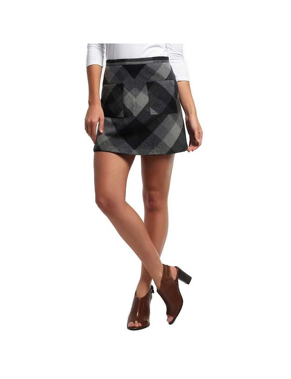 Superdry Checked Skirt Scottish Grey Wool Blend
