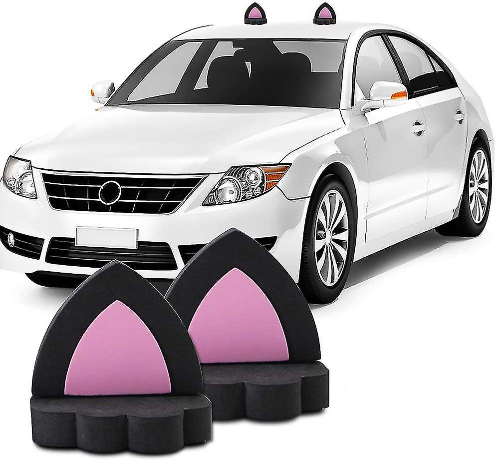 2 Pcs Of Cat Ears Car Roof Refit Styling Eva Foam Sticker