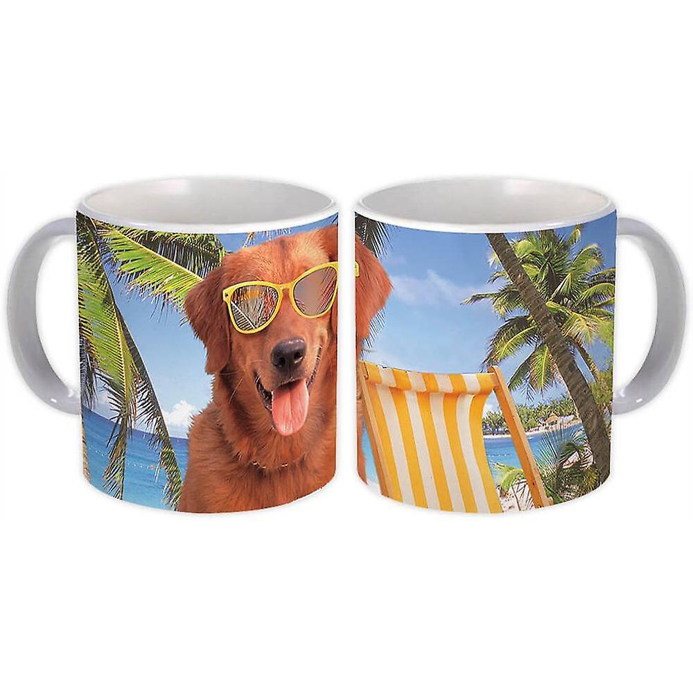 Gift Mug: Golden Retriever Beach Ball Dog