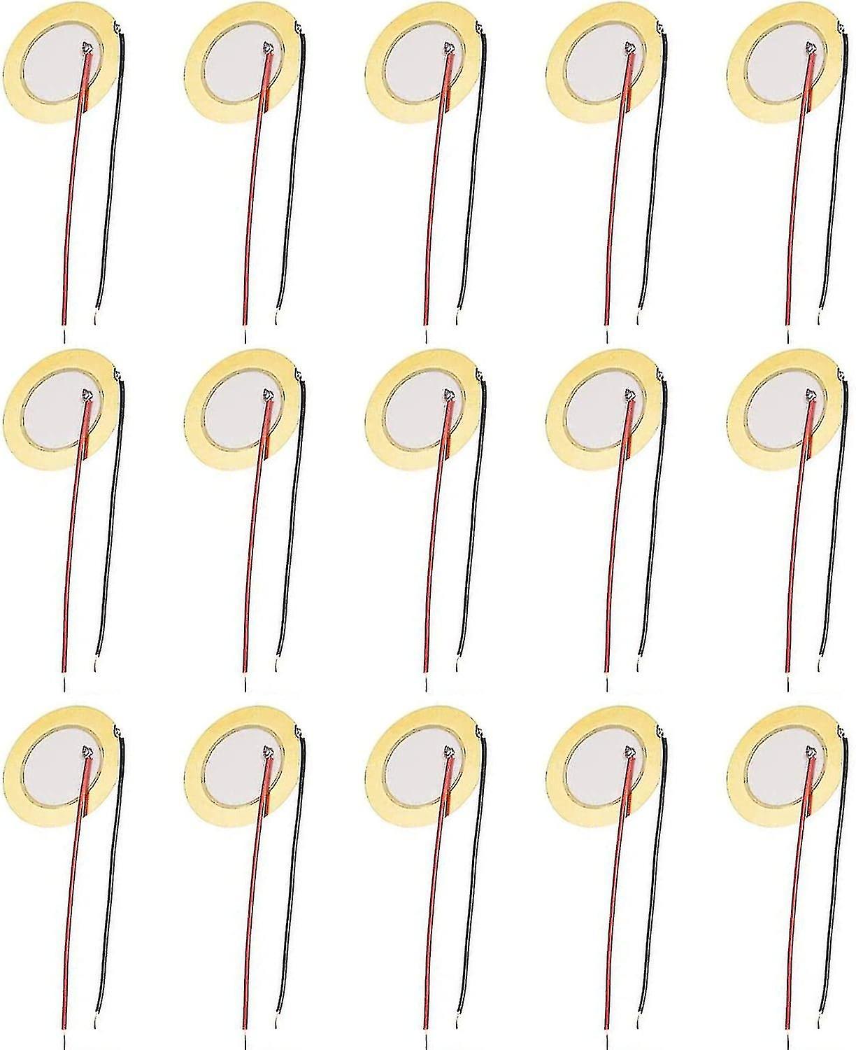 15pcs Elemente Summer, 27mm Piezo Element, Akustischer Tonabnehmer Piezo Disc Element Sensor Piezo Discs Pie