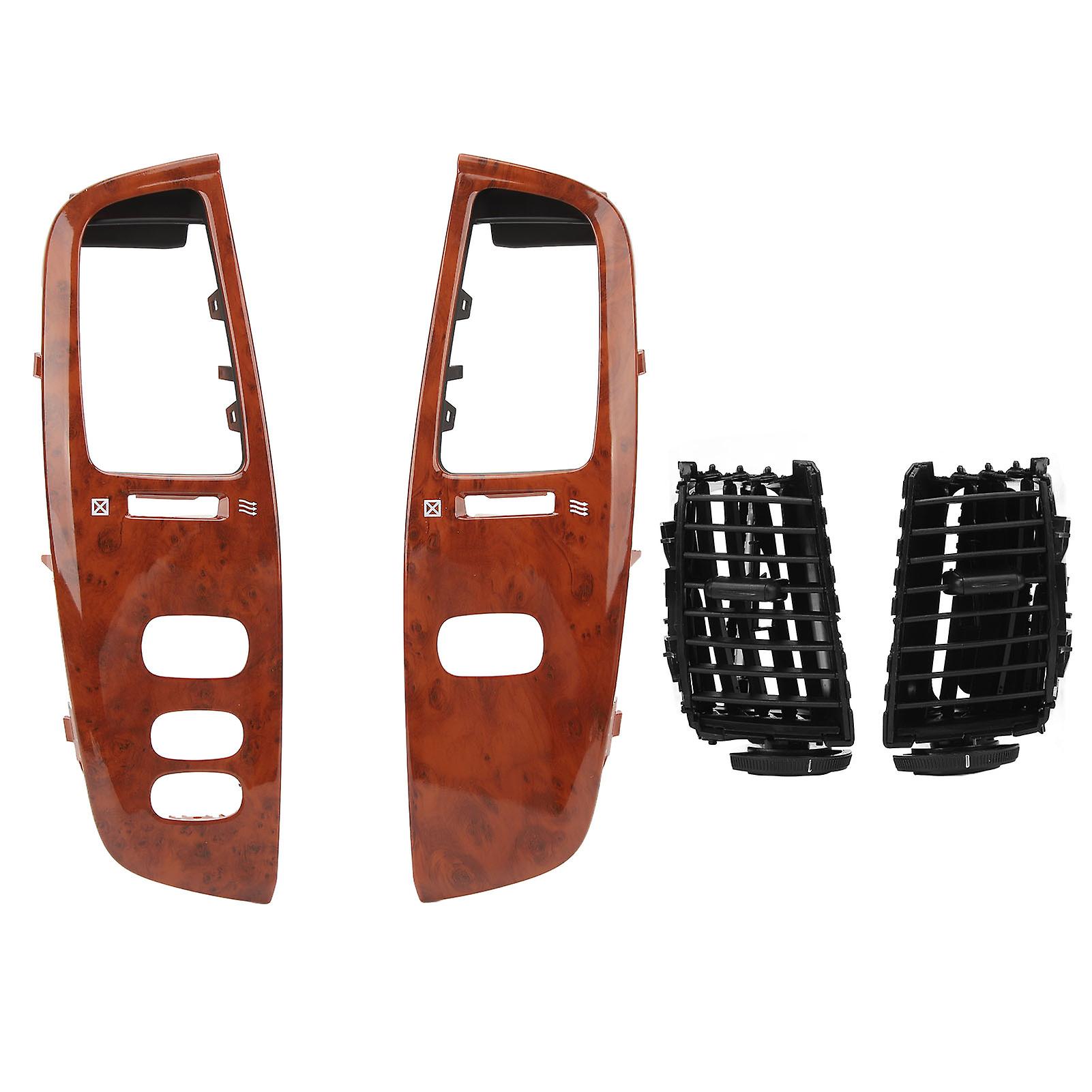 Dashboard Air Vent Wooden Grain Dash Left Right Air Outlet Kit with Frame Panel for Land Cruiser FJ100 1998‑2007 