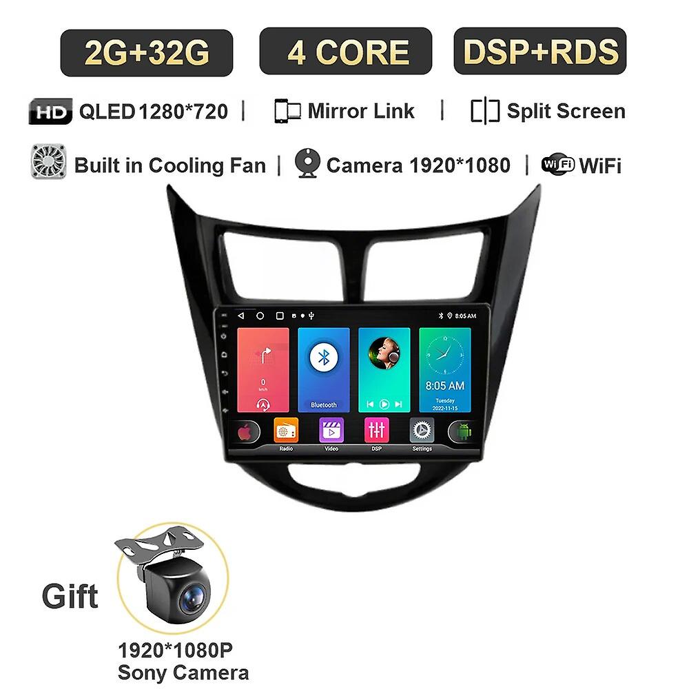 Android 13 Car Radio Multimidia Navigation Video Player For Hyundai Solaris 1 Accent 2010-2016 Gps Car Stereo Carplay Qled Dsp