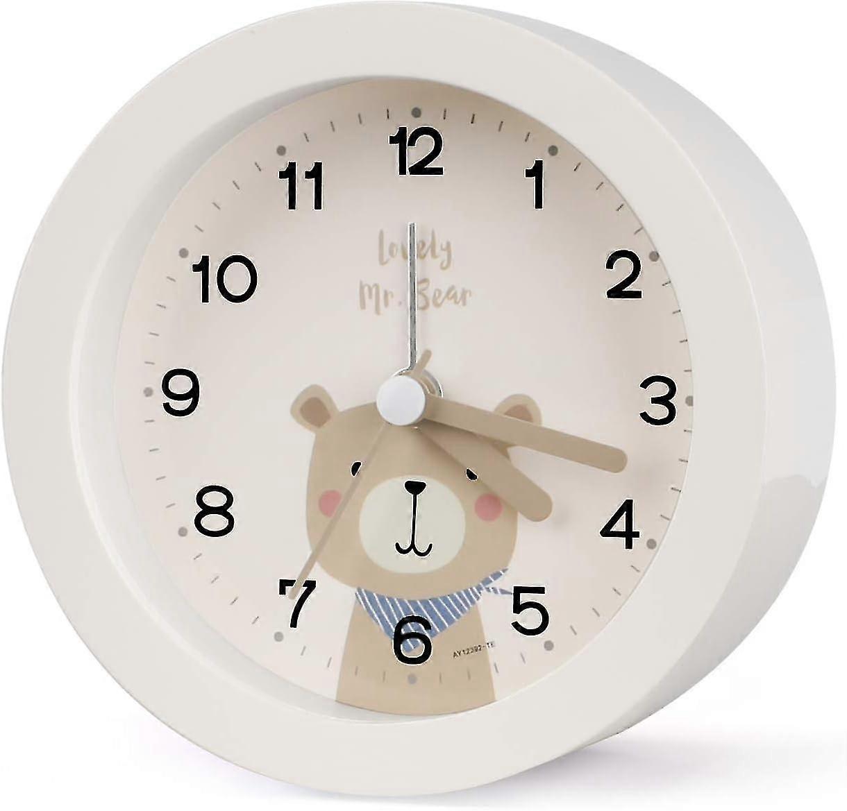 Väckarklocka för barn flickor pojkar, barn väckarklocka analog ingen tick hög väckarklocka med ljus liten s