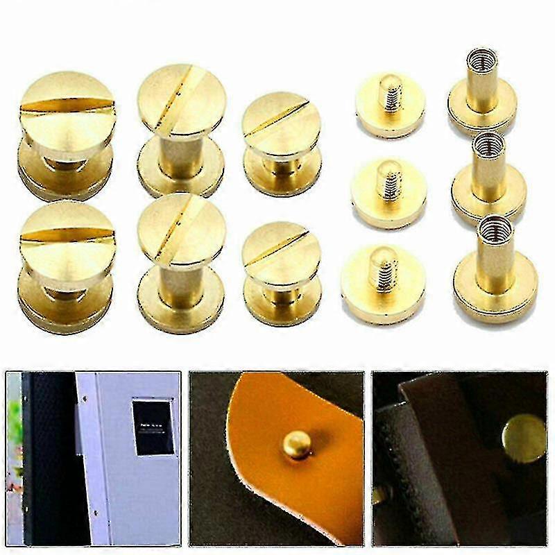 10x Lichtbogen Gürtelschraube Leder Handwerk Chicago Nagel Messing Massive Rivet Stud Head 4-10mm
