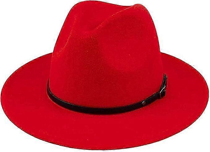 Donna Panama Cappello Lana Fake Hats Wide Brim Retro Vogue Fedora Hat