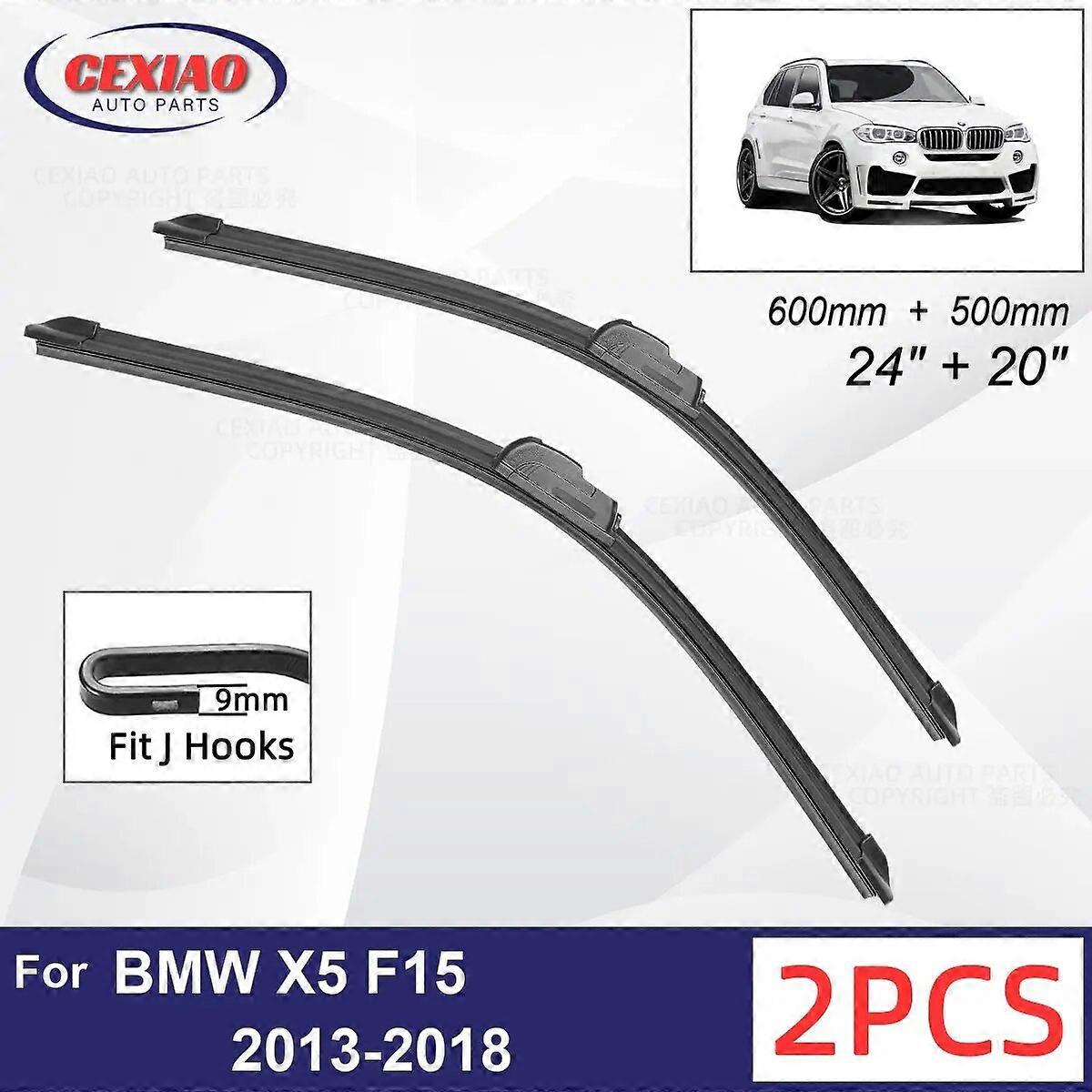 Car Wiper For BMW X5 F15 2013~2018 Front Wiper Blades Soft Rubber Windscreen Wipers Auto Windshield 24" 20" 600mm 500mm 2017 FN9U5181