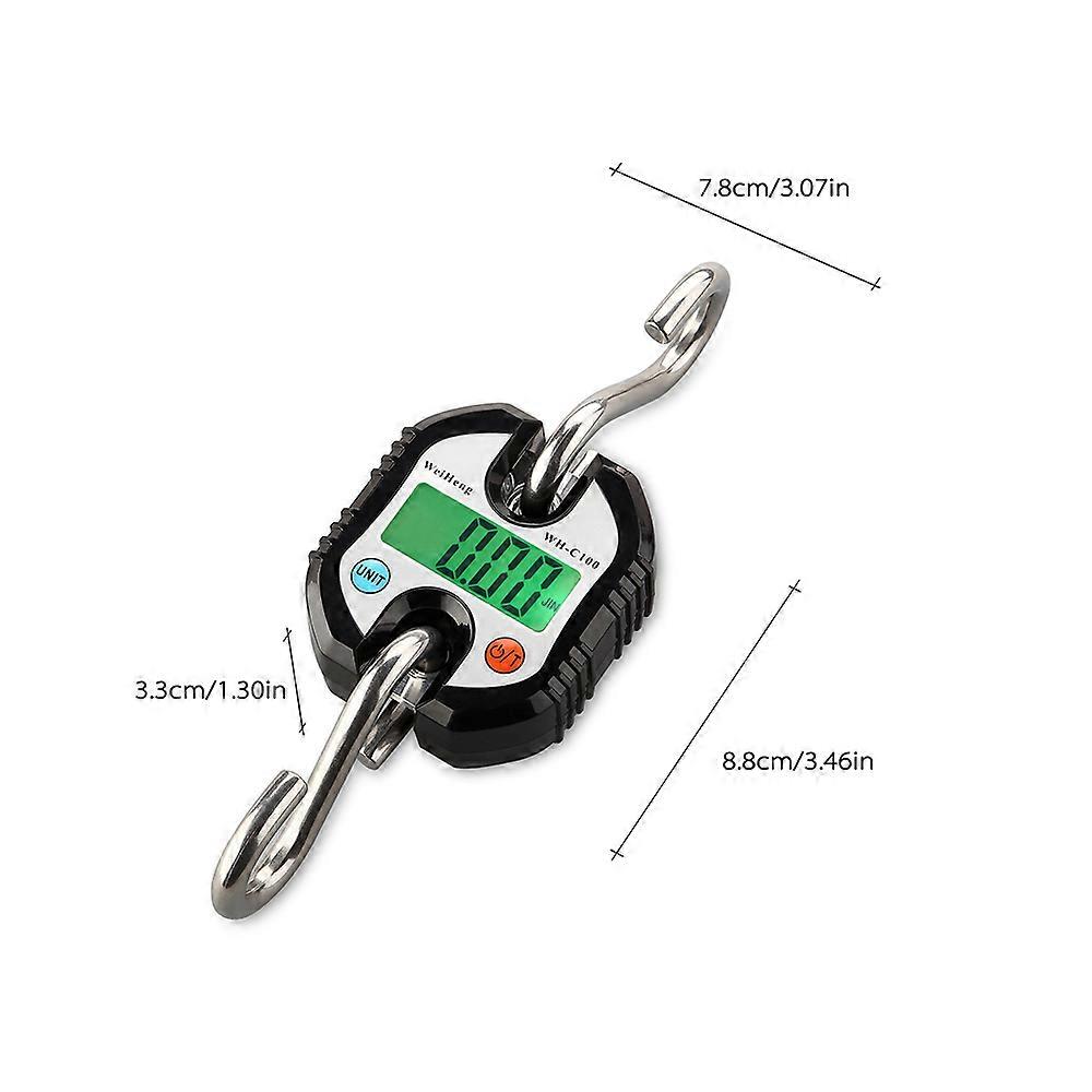 WeiHeng WH~C100 Mini Heavy Duty Electronic Digital Stainless Steel Hook Scale Hanging Crane Scale LCD Loop Weight Balance 150kg Double Accuracy No.255