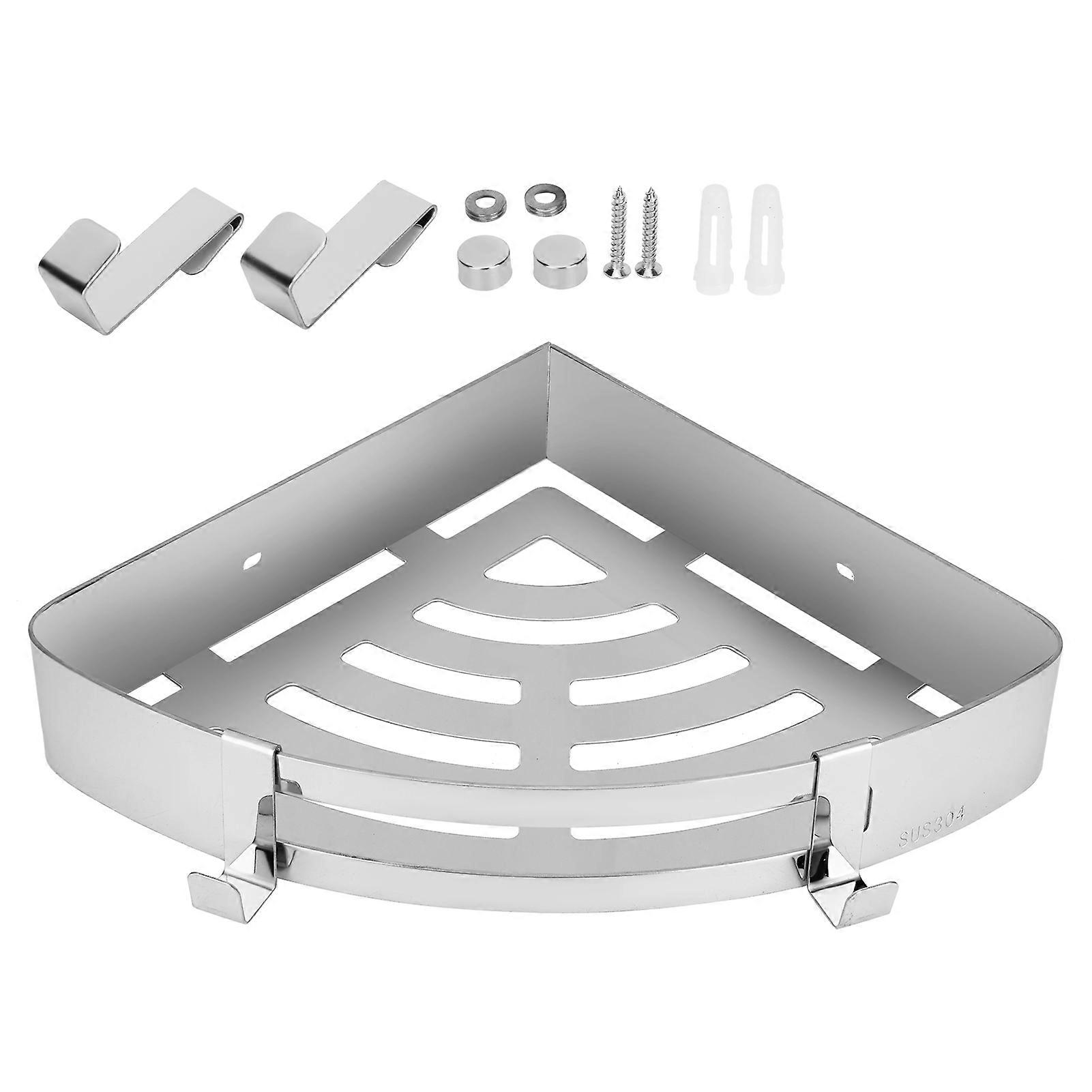 304 Stainless Steel Hollow Triangular Corner Shelf Shampoo Storage Rack Bathroom Accessory