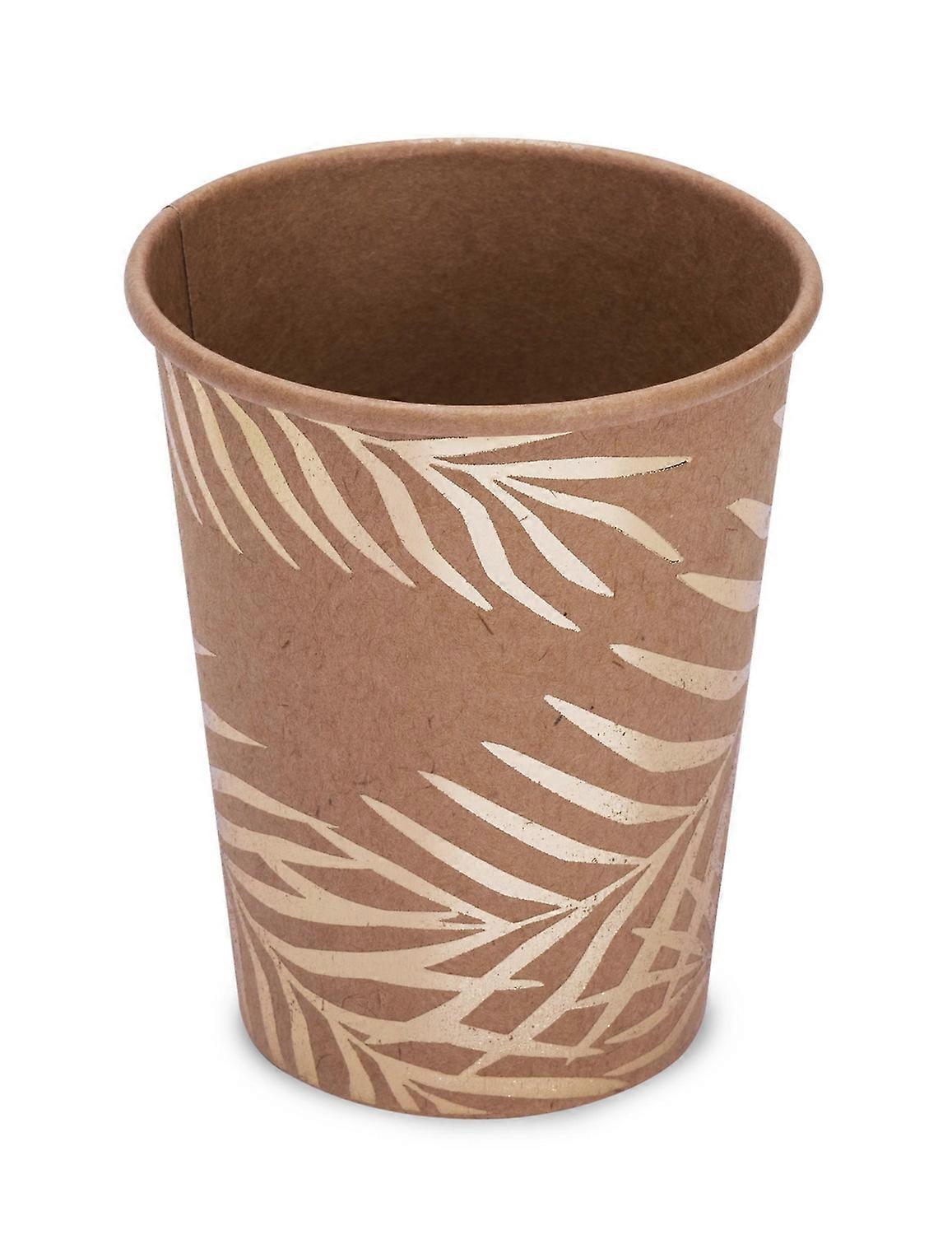 8 Gobelets en carton kraft Palmier doré 200 ml