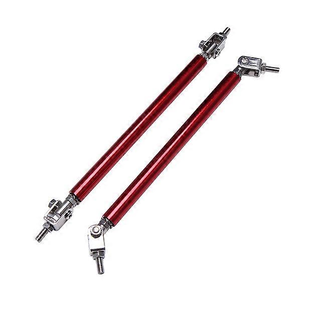 2PCS Universal Racing Car Front Rear Bumper Lip Splitter Spoiler Support Bar Kit Pull Strut Rod Adjustable 15cm Black Red Silver