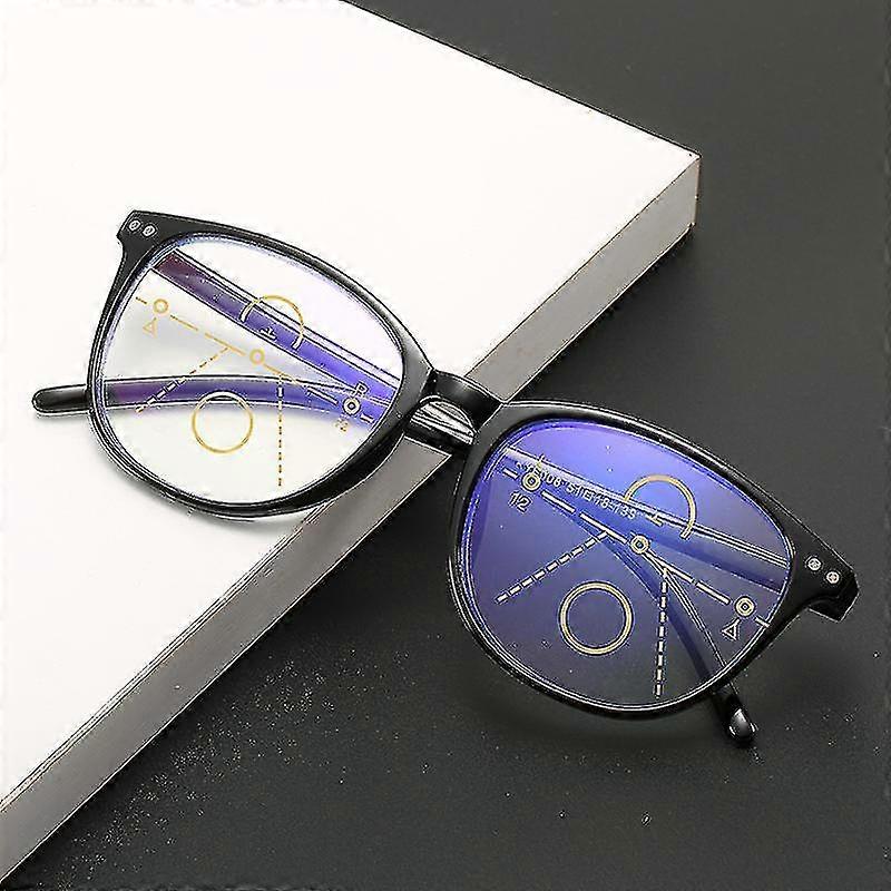 Progressive Multifocus Glasses For Women Men Blue Light Blocking Reading Glasses