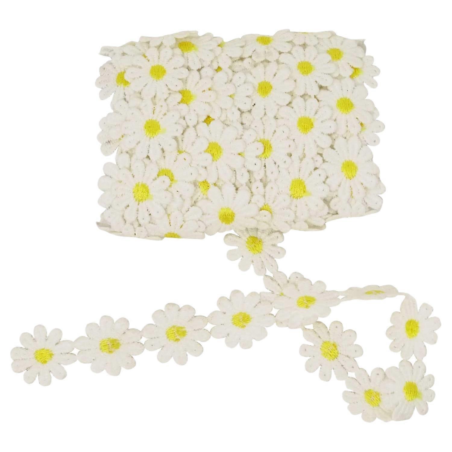 15 Yards Decorating Lace Embroidered Trim Ribbons for Sewing or Craft Decoration (Daisy)