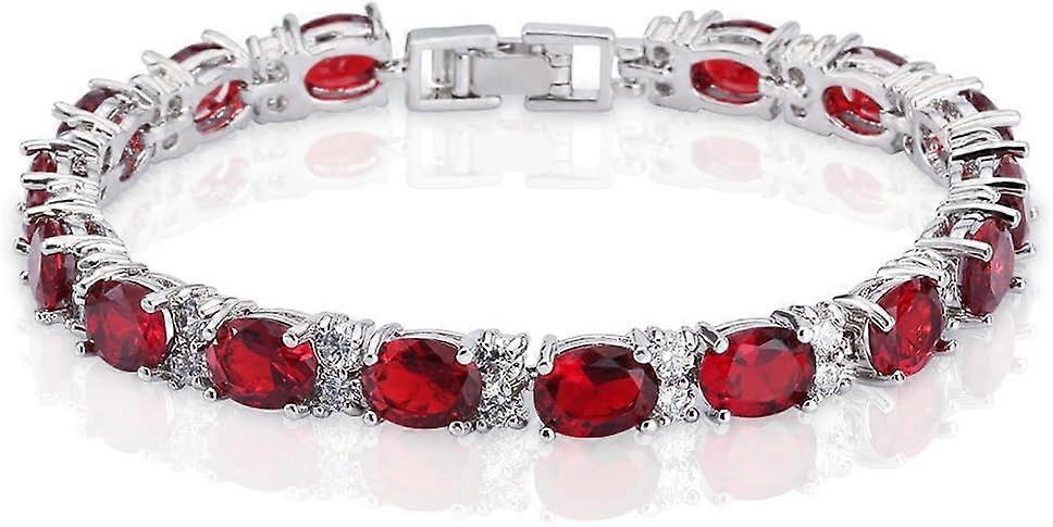 Wedding Cubic Zirconia Bracelet Chain Link Silver Tone