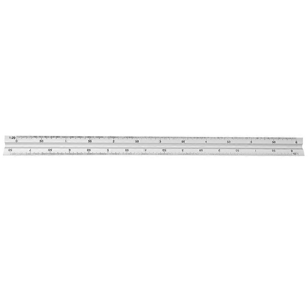 30cm Triangular Scale Ruler Aluminum Alloy Multifunctional Engineering Measuring Ruler YEMAA
