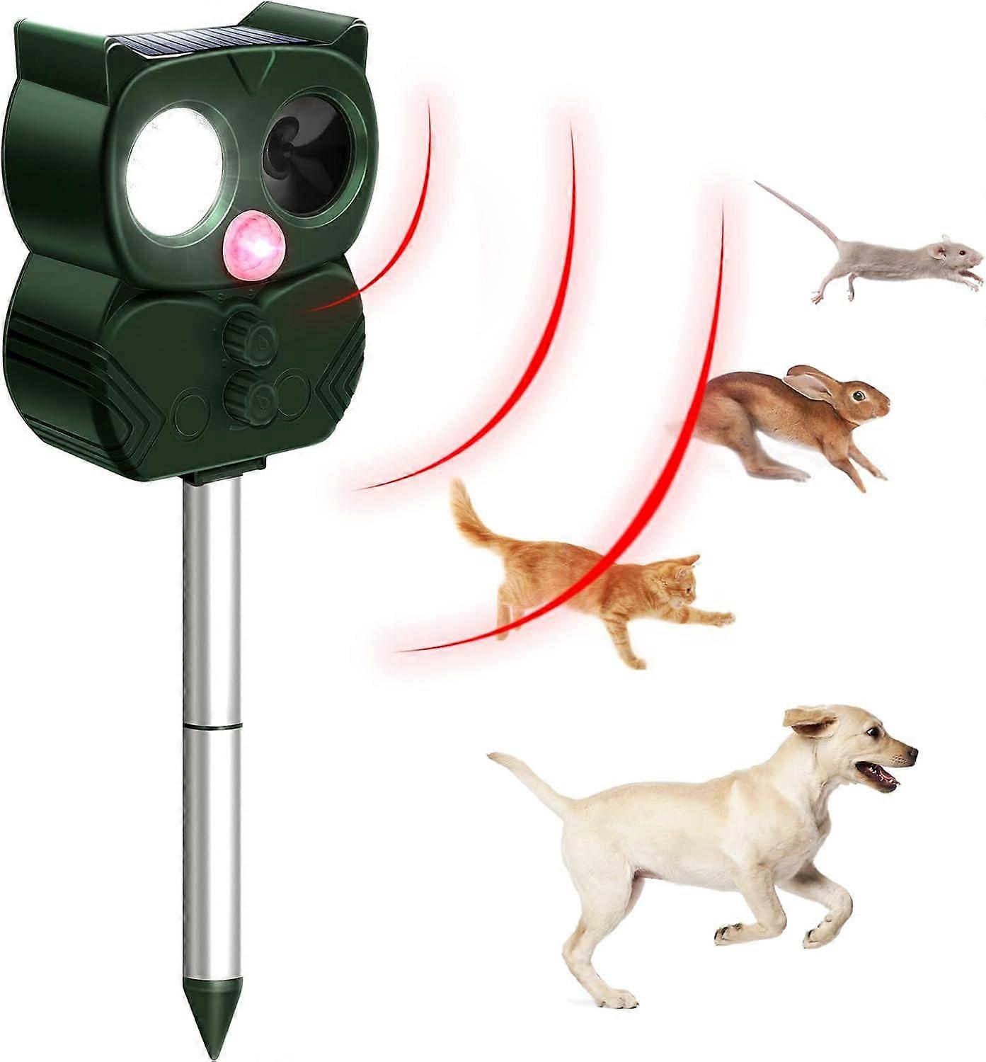 Ultrasonic Cat Repeller, Solar Cat Repeller, Solar Powered Ultrasonic Mole Repellent, 5 Frequency Adjustable Waterproof Ip66 Solar Anti Snake, For Ant