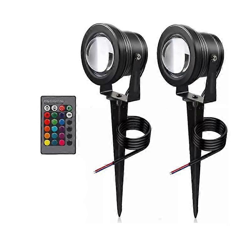Outdoor plug light, with remote control, waterproof and sunscreen (2 pieces)