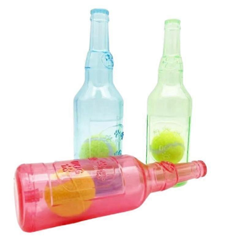 Plastic Bottle Toys for Dogs, Water Bottle Toys with Ball for Dogs, Wine Bottle