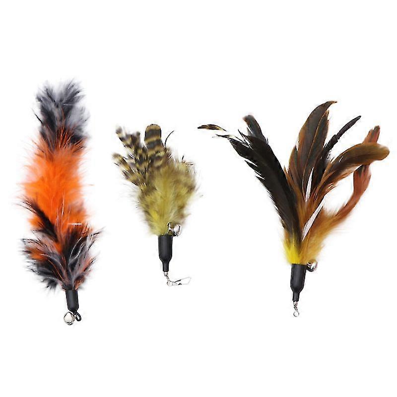 1 Set Flexible Cat Teaser Wand Stick Interactive Feather Catcher Toy For Pet Cats (Random Color)
