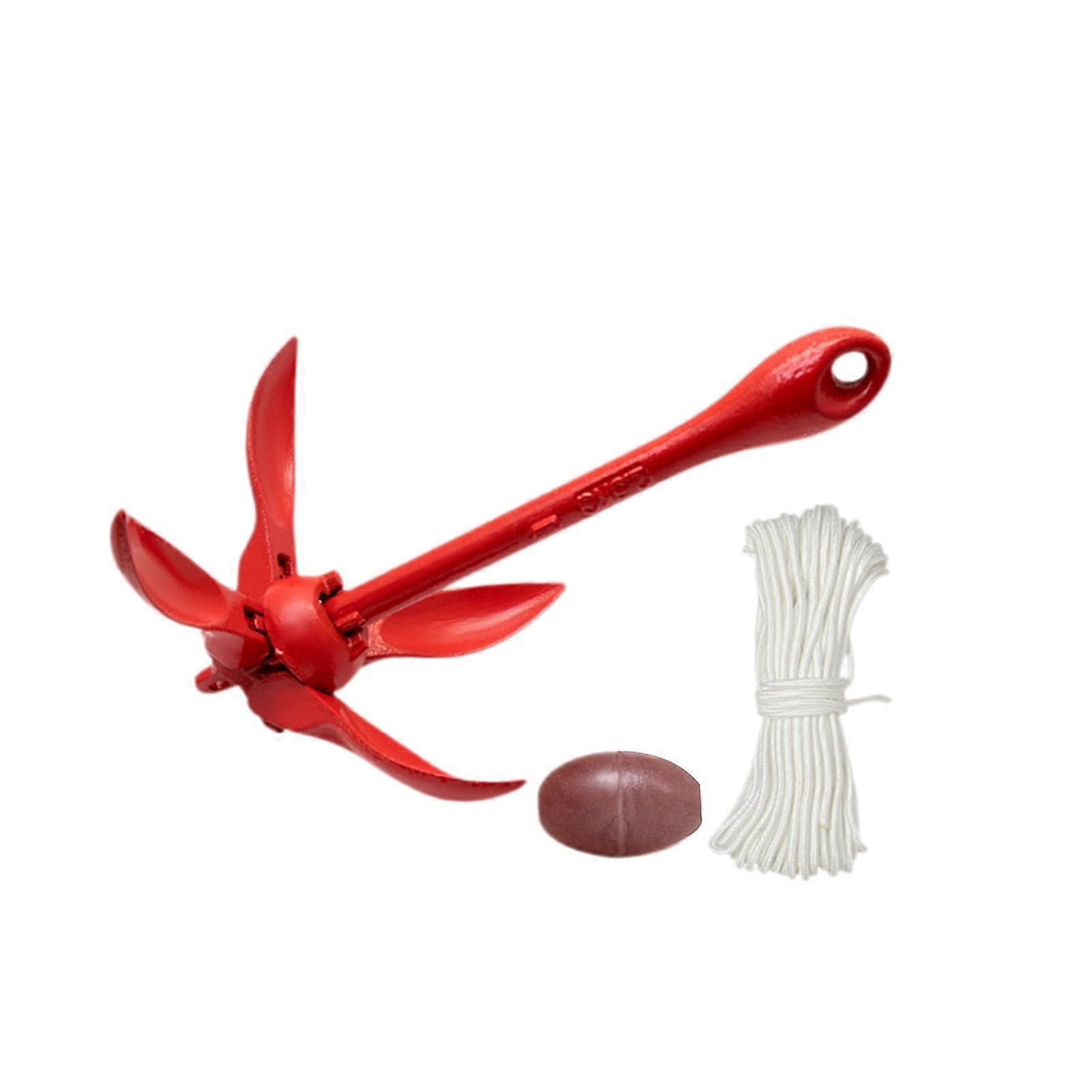 Folding Grapnel Anchor W/ Rope Small Boat Anchor for Sailboat Canoe Dinghies