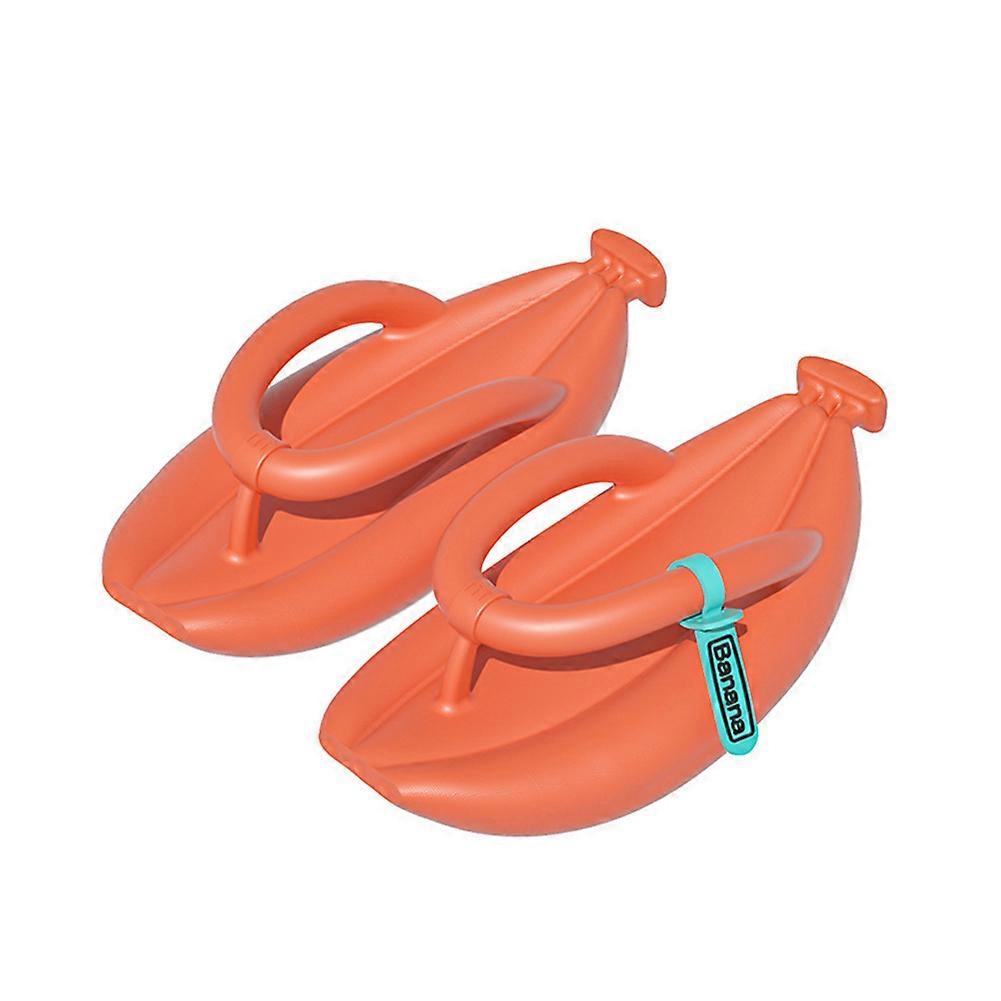 Fashion Couple Banana-Shaped Flip Flops Soft Comfortable Home Slippers for Home Indoor