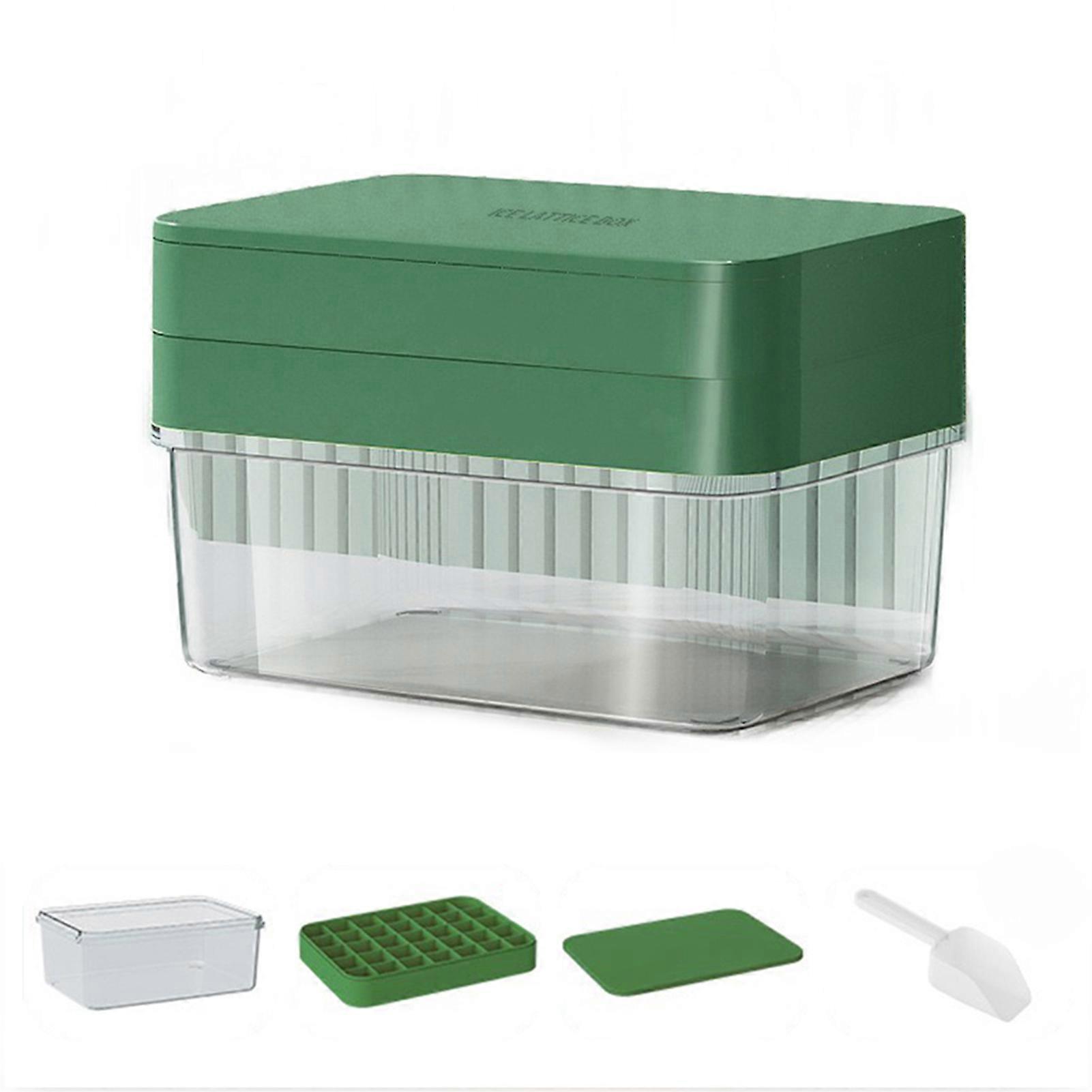 Large Capacity Ice Tray Stencil with Lid Ice Storage Box Ice Cubes Template