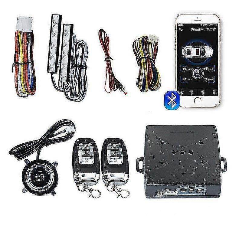 Exquisite Intelligent Car Alarm System Remote Control Autostart Ignition Kit Engine Start Stop Button Keyless Entry Central Locking Bt App