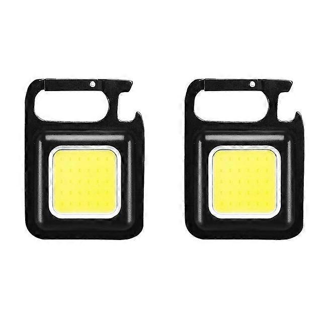 Mini Flashlight Keychain Portable Pocket Flashlight COB Work Light USB Rechargeable For Outdoor Emergency