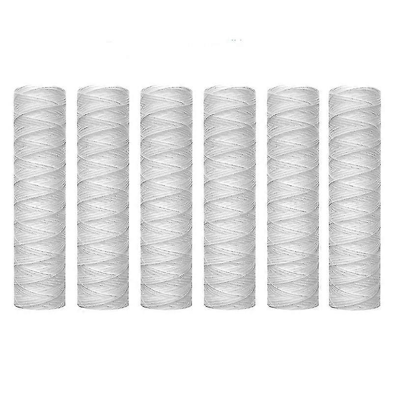 6pcs 5 Micrometre String Wound Water Filter Universal Replacement Sediment Filters 10inch