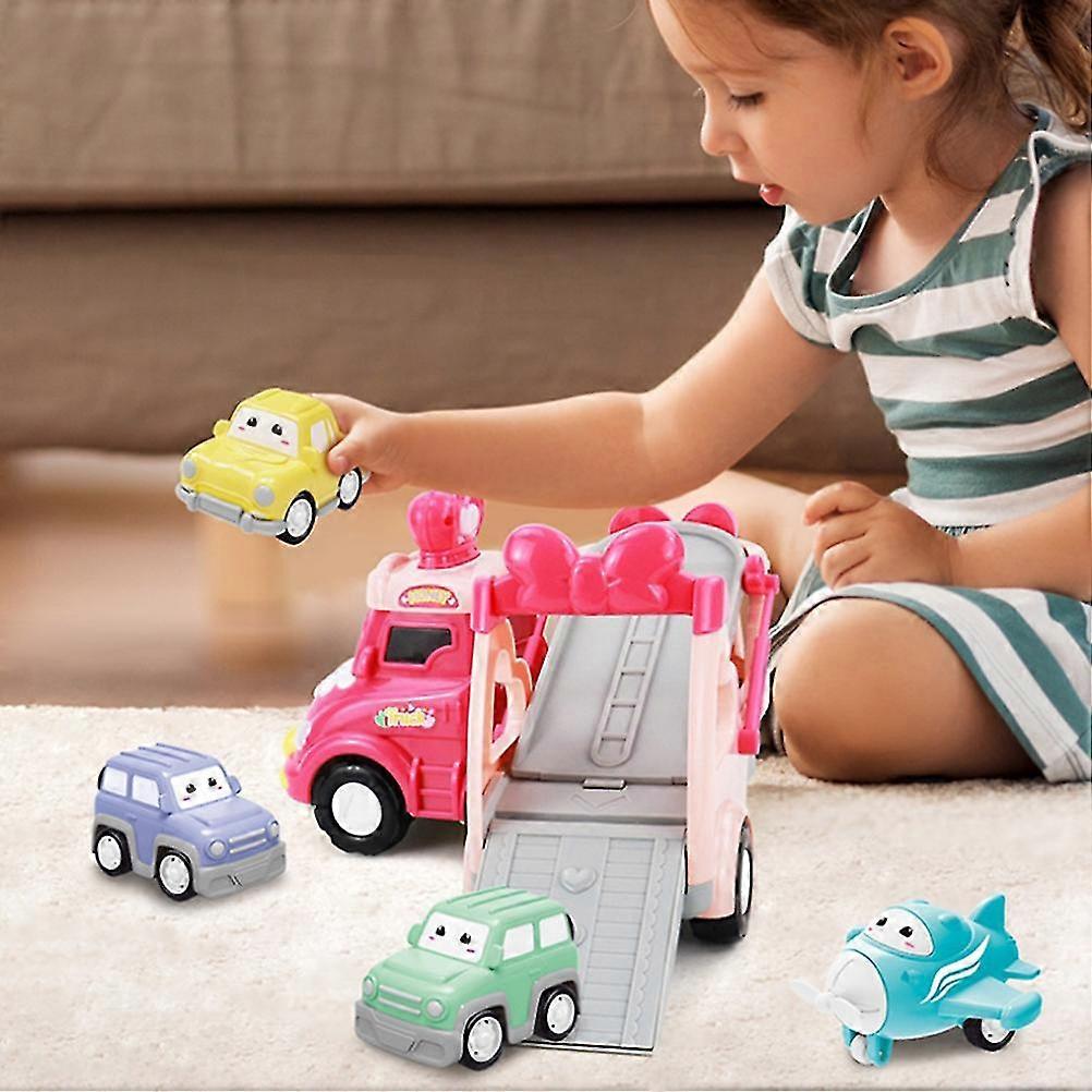Yestree Cars Jouet 2 Pièces Set Véhicules, Camion Cars et Voiture de Course Enfant Camion Transporteur Modèle de Voiture Figurine Car, Cadeaux Parfaits pour Enfant Anniversaire/Récompense (NO.33