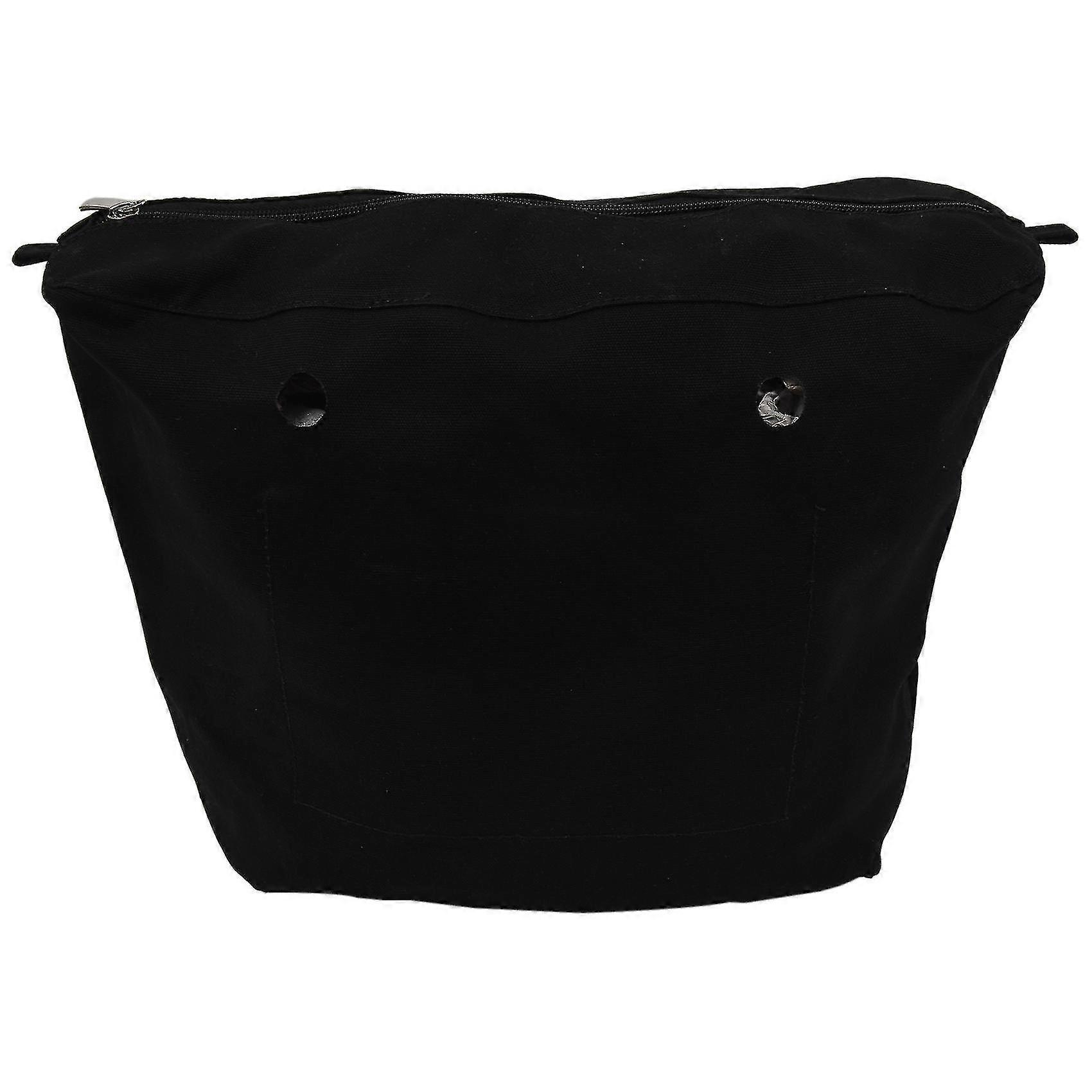 Waterproof Solid Canvas Insert Inner Lining Insert Zipper Pocket For Obag O Bag Bag Black