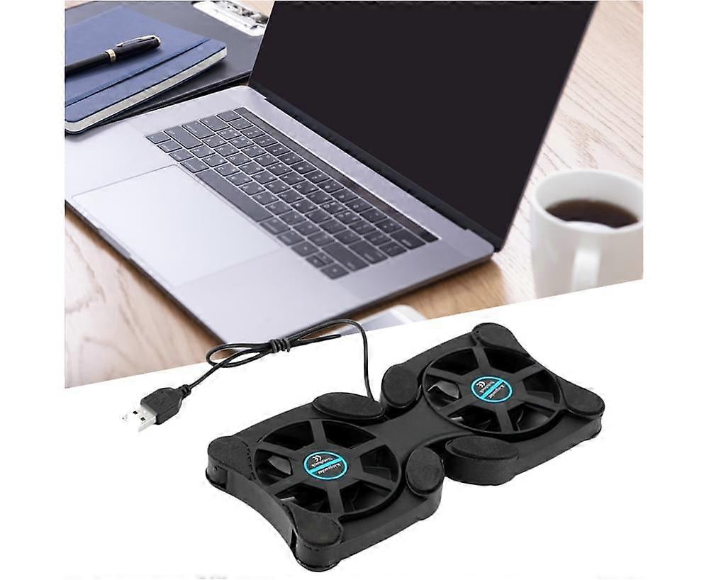 Octopus Shape Portable Foldable Notebook Laptop Twin USB Fan Cooler Cooling Base - Black