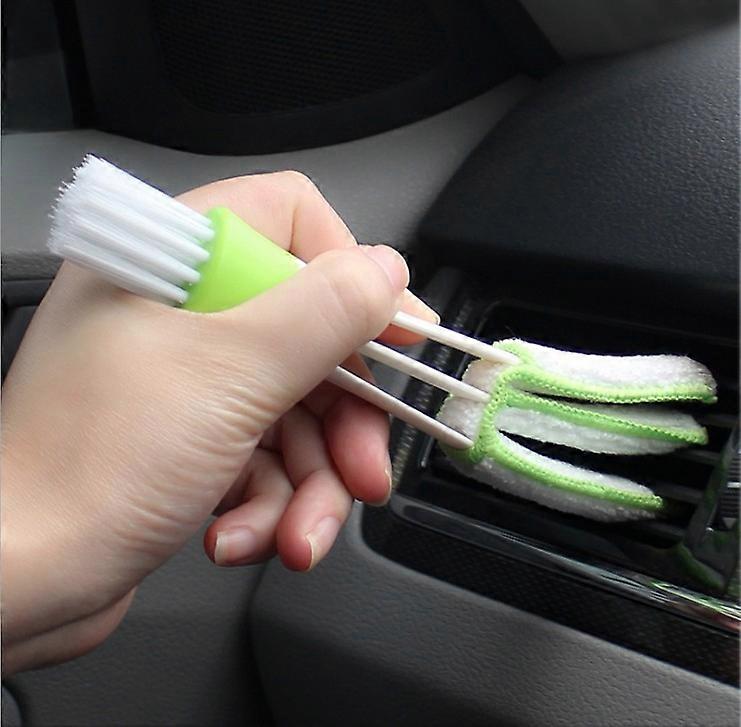 Practical Household Clean Tools Double Slider Car Air Conditioning Outlet Clean Brush Window Blinds Keyboard Cleaner