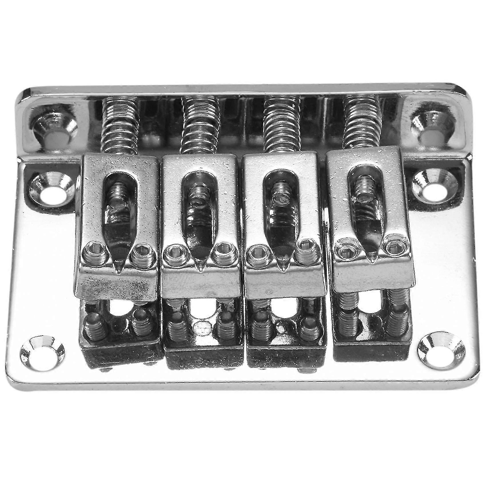 Cigar Box Guitar Parts: 4-string Chrome Hard-tail Adjustable Bridge