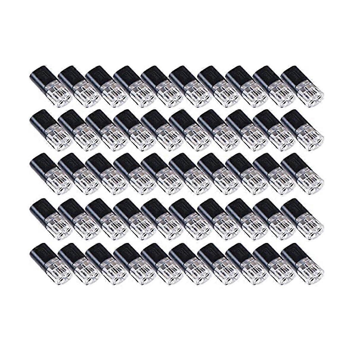 50pcs Double-wire Push-in Connector With Locking Buckle,low Voltage Wire Connectors,no Wire-stripping Required
