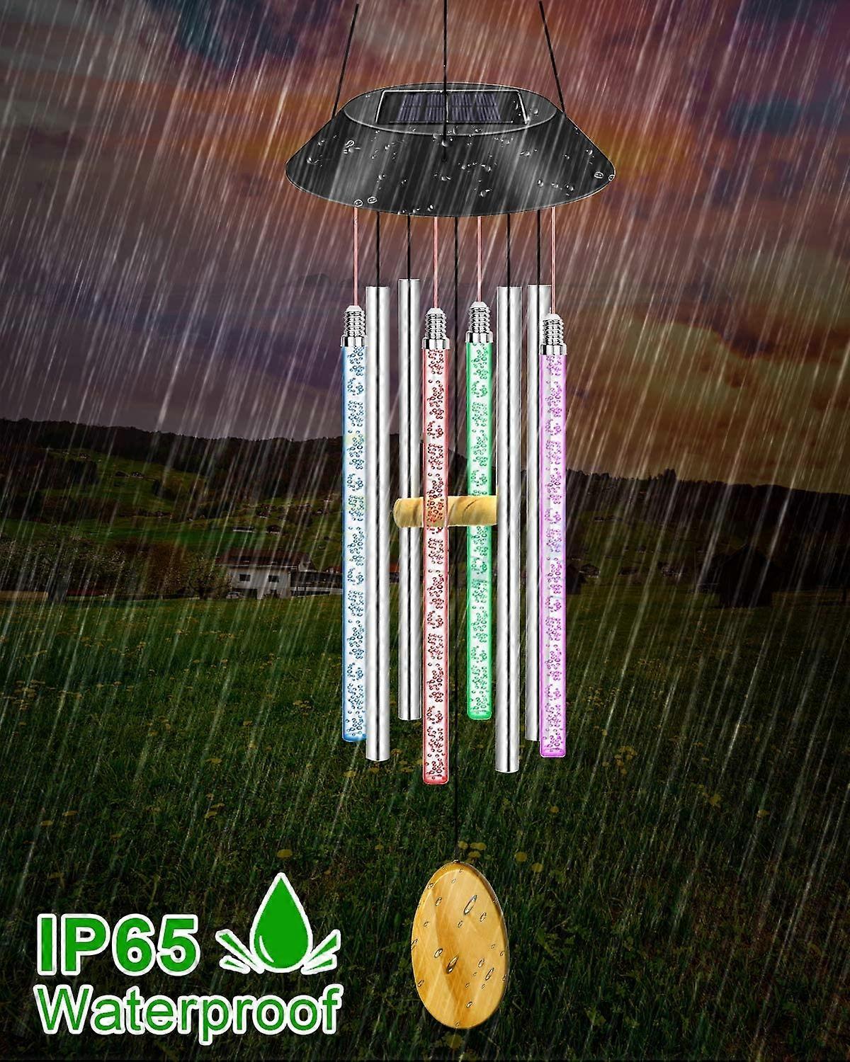 Solar Wind Chimes Light 37 inch, Solar LED Wind Chime 7 Colors Changing ...