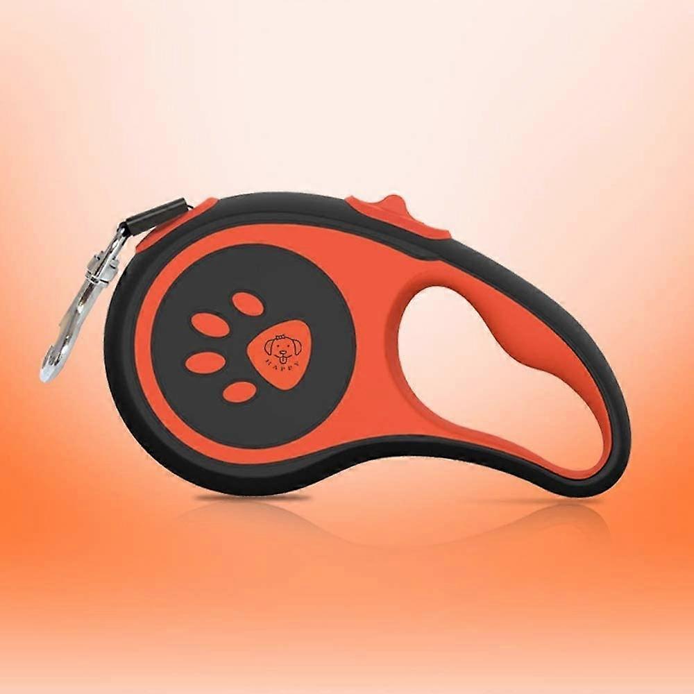 Retractable Dog Leash with One Button Stop/Block Lock, 5M(Orange)