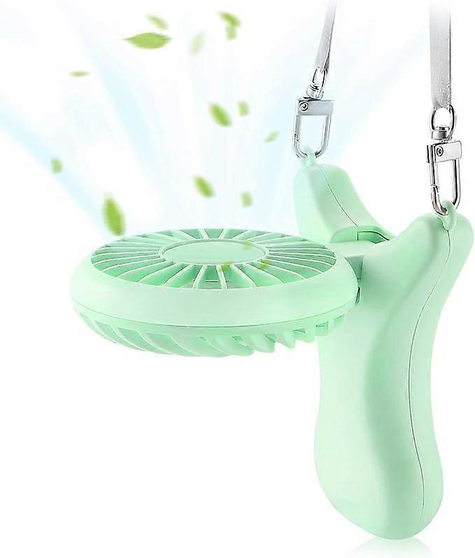 Personal Necklace Mini Fan 2000mAh Hands-Free Portable Fan USB 3 Settings, Folding Electric Cooling Fan Handheld Fan