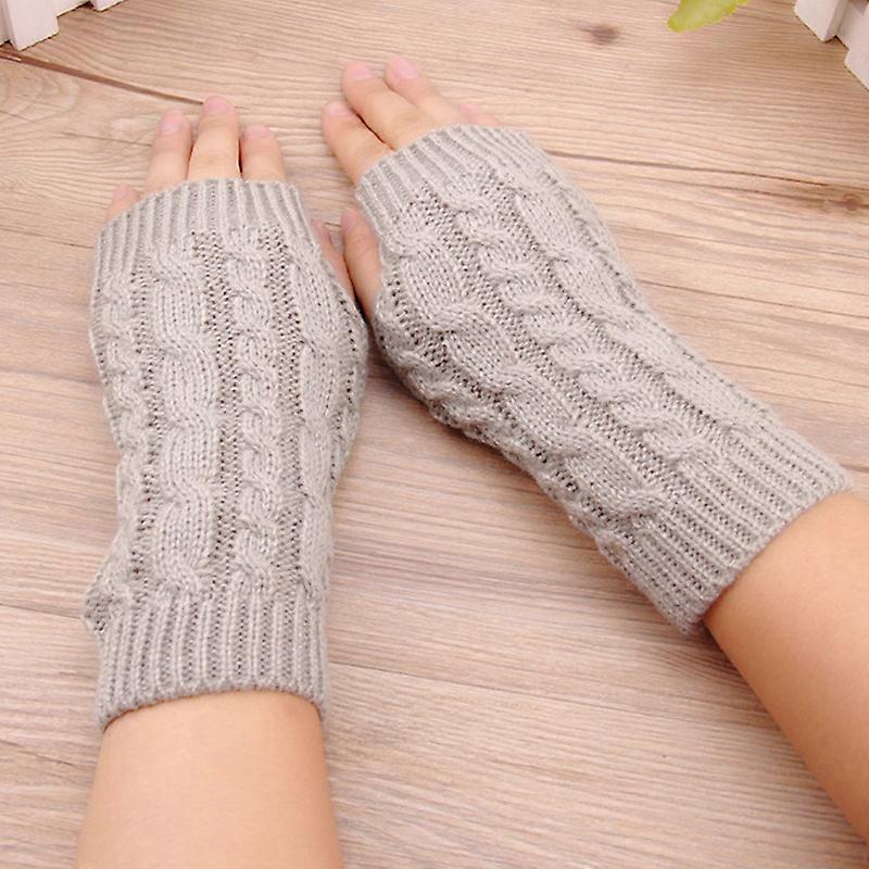 Ladies Winter Knitted Gloves Wrist Arm Hand Fingerless Mittens