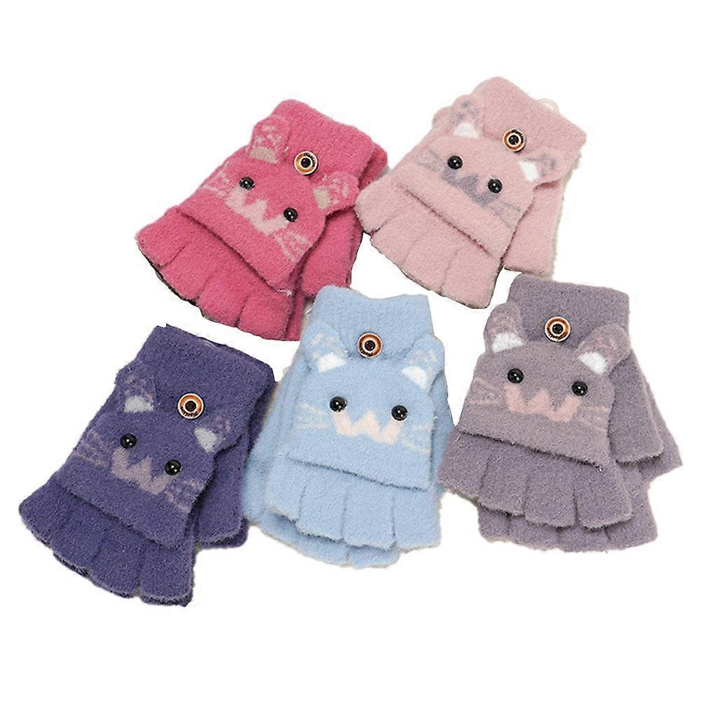 子供用フィンガーレスニットコンバーチブルミトンハーフフィンガーミトン