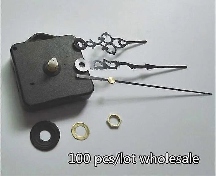 Redkid 100 ensembles horloge murale silencieuse Mécanisme de mouvement à quartz noir bricolage horlo