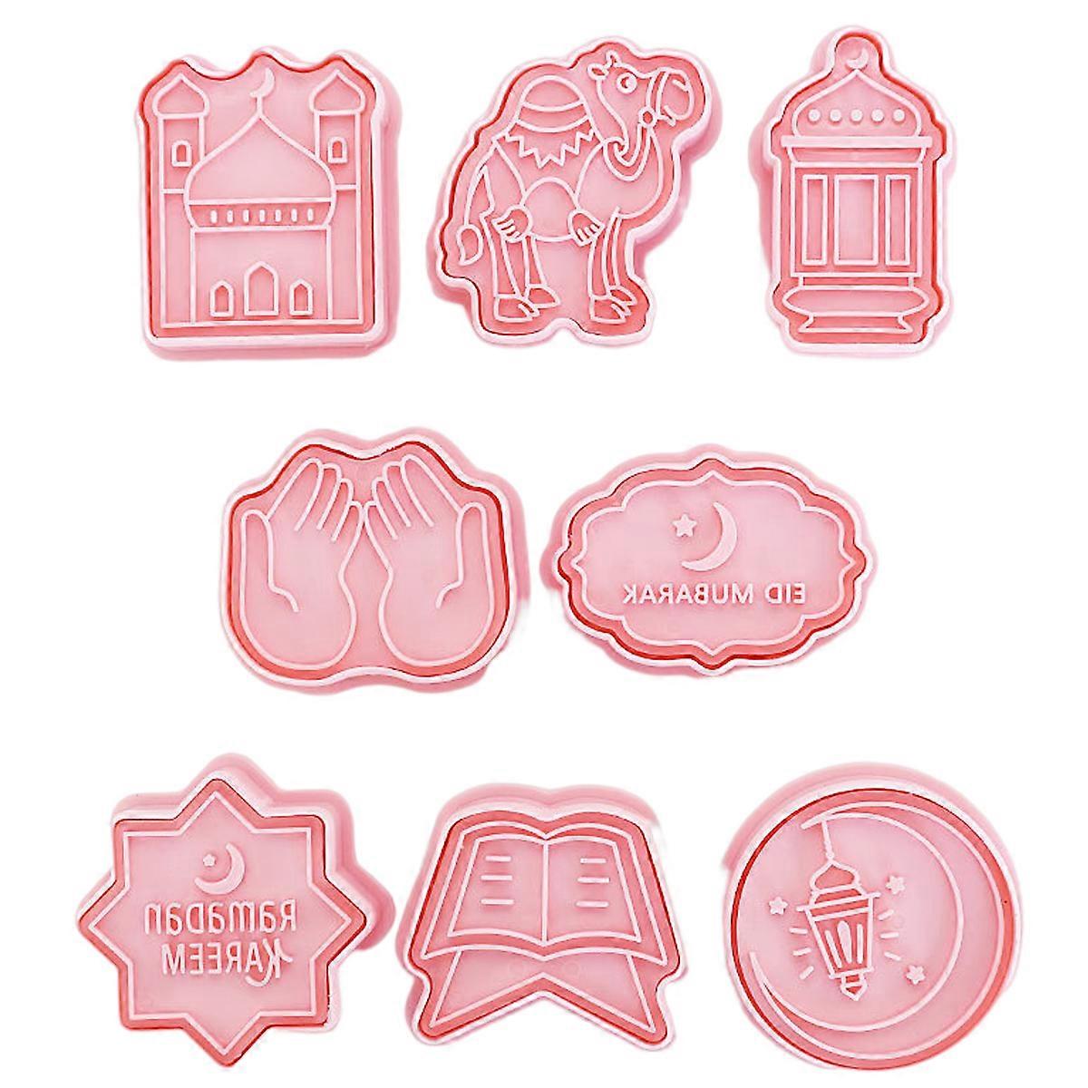 クッキーモールドセット-8個-ケーキの子供の誕生日パーティーに適したプリントエンボスクッキーモールド