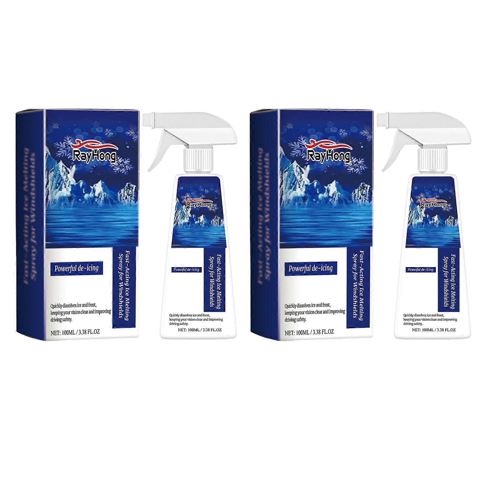 100ml Fast Acting Ice Melting Spray for Windshields Portable Snow Removal Agents for Truck SUV