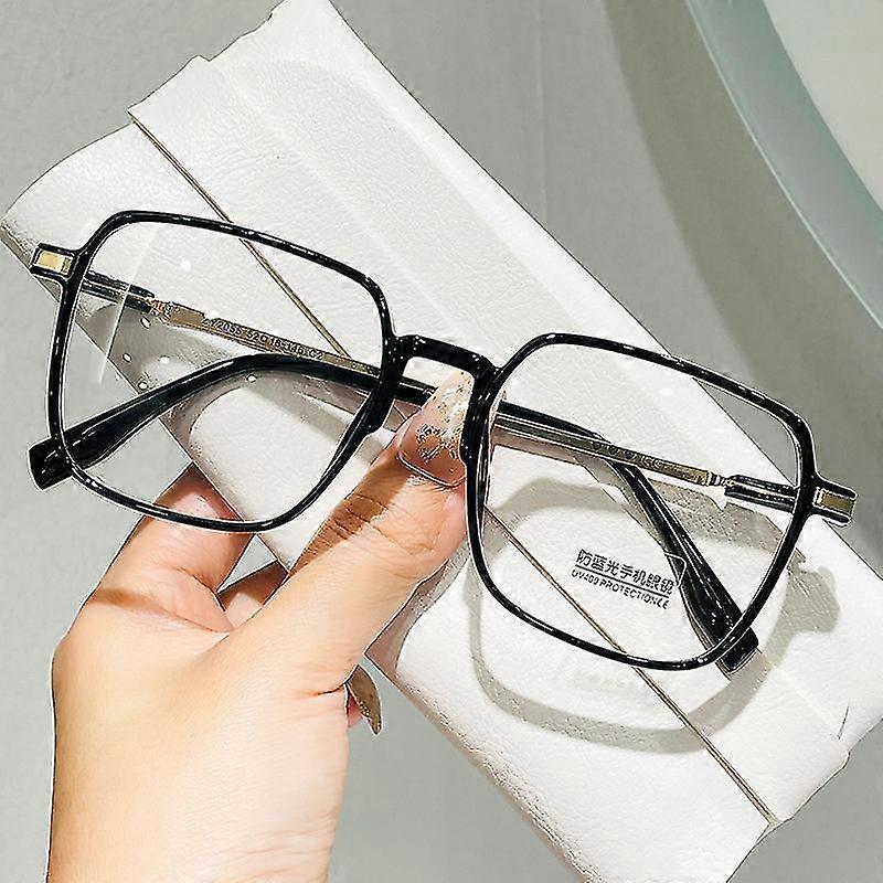 Oversize Lunettes de lecture carrées Hommes Femmes Cadre Transparent Anti Lumière Bleue