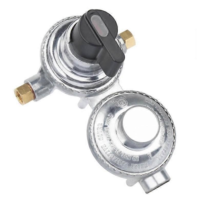2-Stage Automatic Changeover LP Propane Gas Regulator , 1/4Inch SAE Inverted Flare for RV Trailer