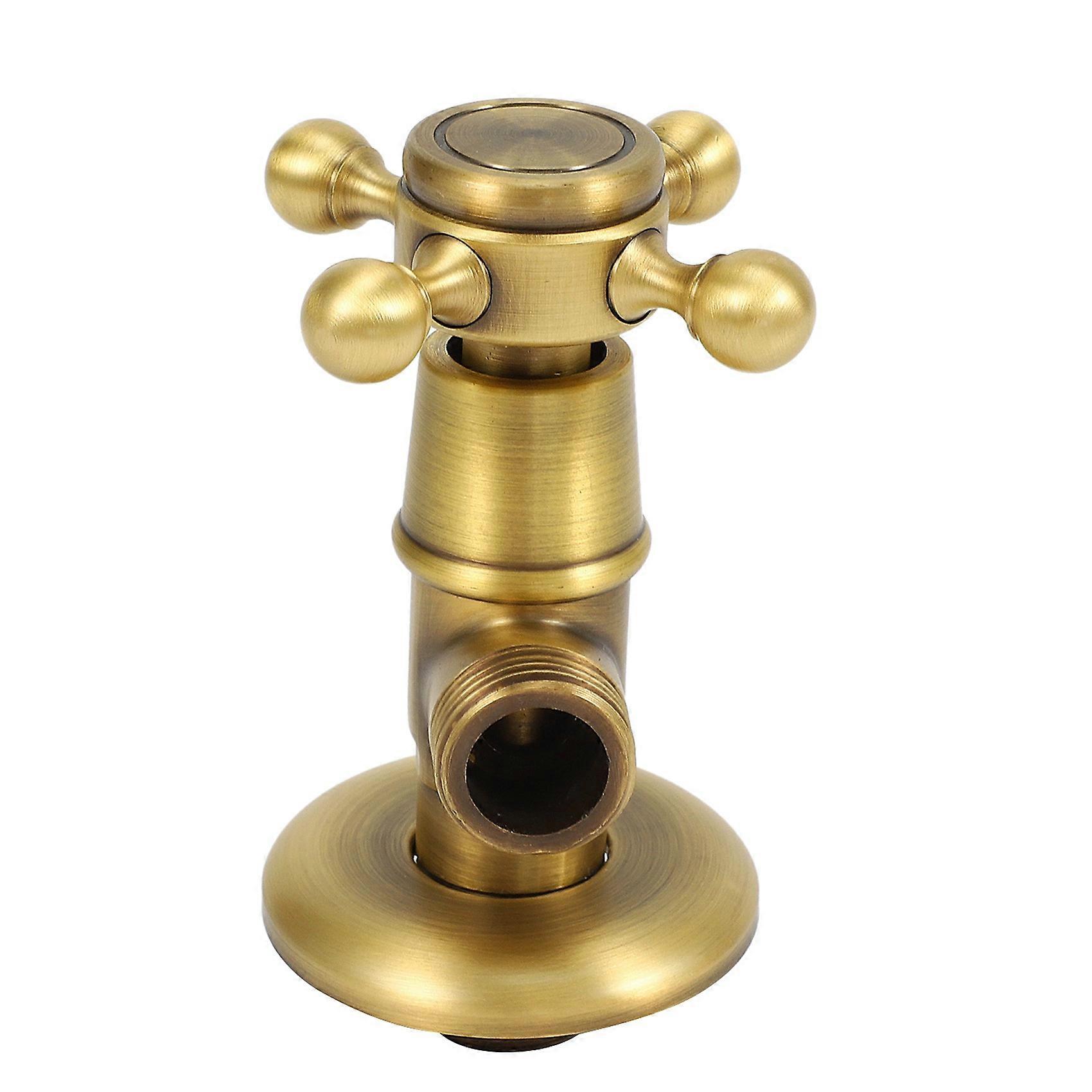 Antique Brass Triple-cornered Valve Water Control Valve Bathroom Tap Water Valve 1/2X1/2 Brass Angl