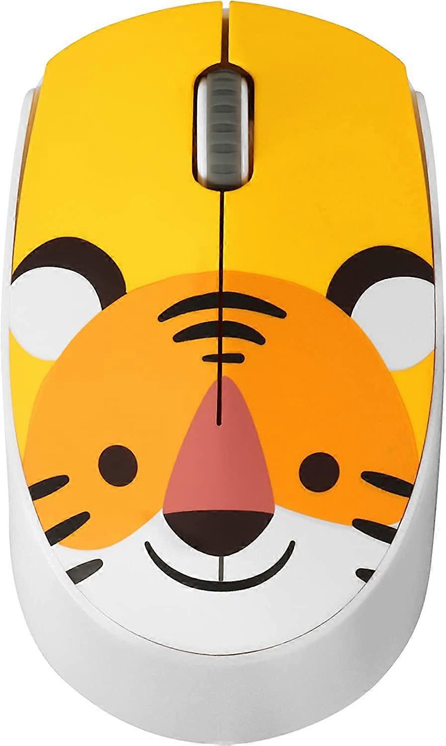 2.4GHz Wireless Mouse Cute Silent Wireless Mouse Portable Optical Mice Cartoon Computer Mouse 3 Adjustable DPI for Laptop Desktop PC (Tiger)
