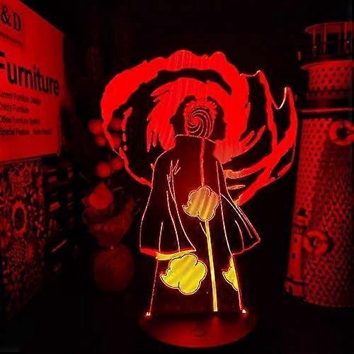 Adiqecg 3D常夜灯イリュージョン装飾ギフトクリスマスオビト写輪眼3DアニメLAMPLED常夜灯イリュージョン色変更ホームデックのためのランプパラ