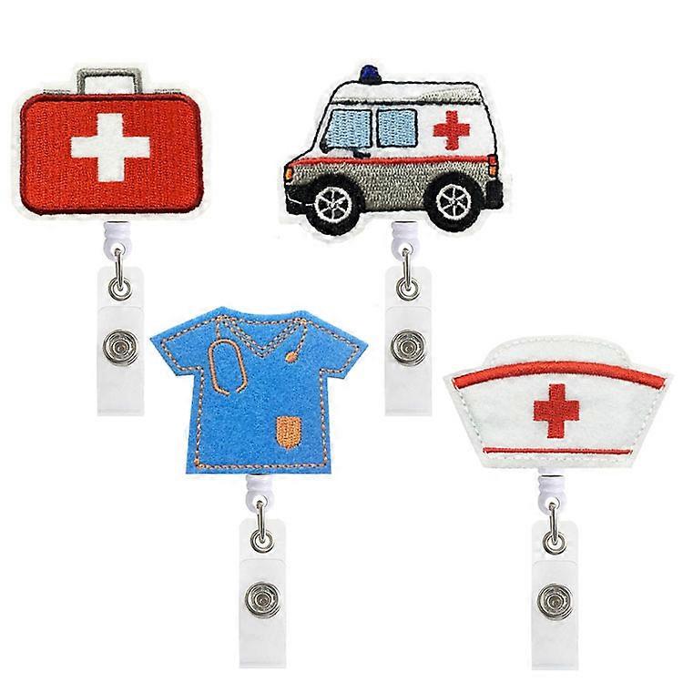 Badge Holder with Retractable Clip, Felt Badge Roll for Nurses, Lanyard with Badge Reel Reel, Suitable for Doctors and Staff Student Gift